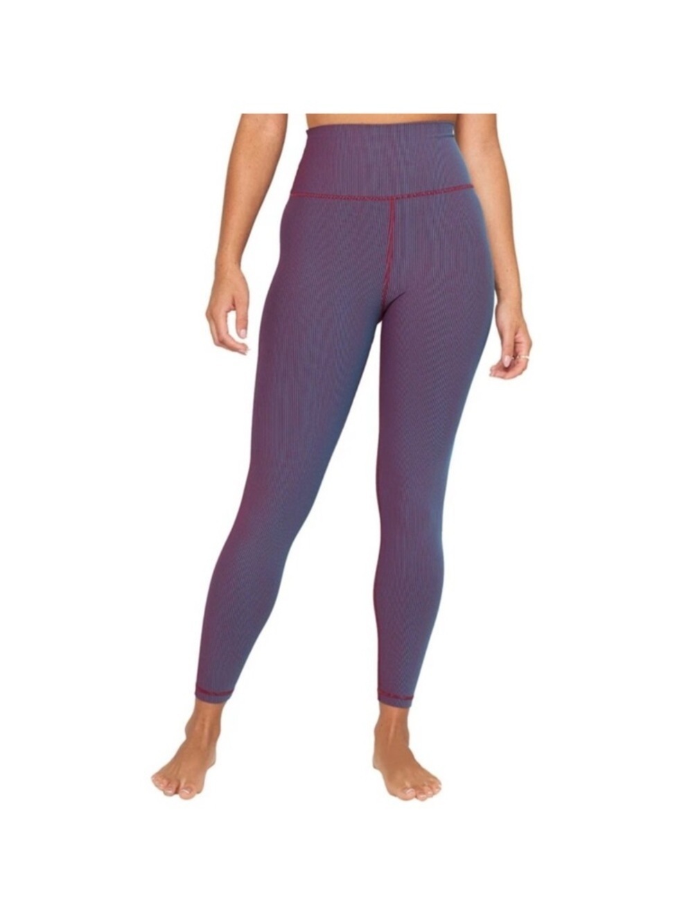 New SPIRITUAL GANGSTER ADA 2-Tone LEGGING IN Port/ Purple Stripe XS